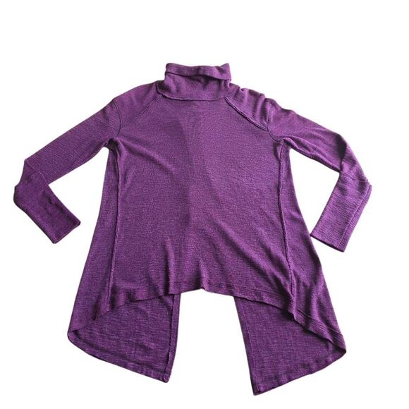 Free People Tops - Free people Sz S burgundy juicy waffle knit split back top